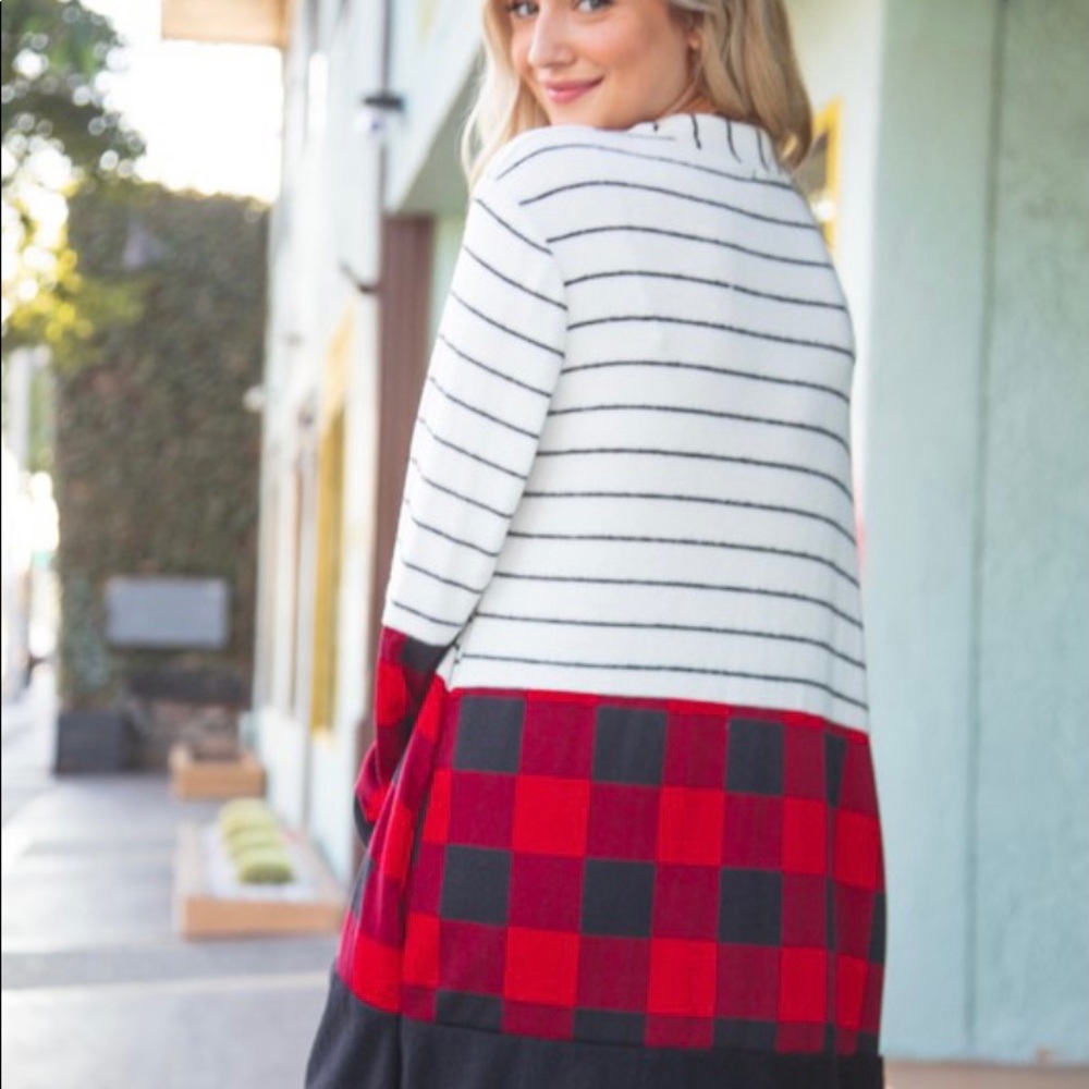 Last one! Mindy Mixed print Long Cardigan - Picture 2 of 2